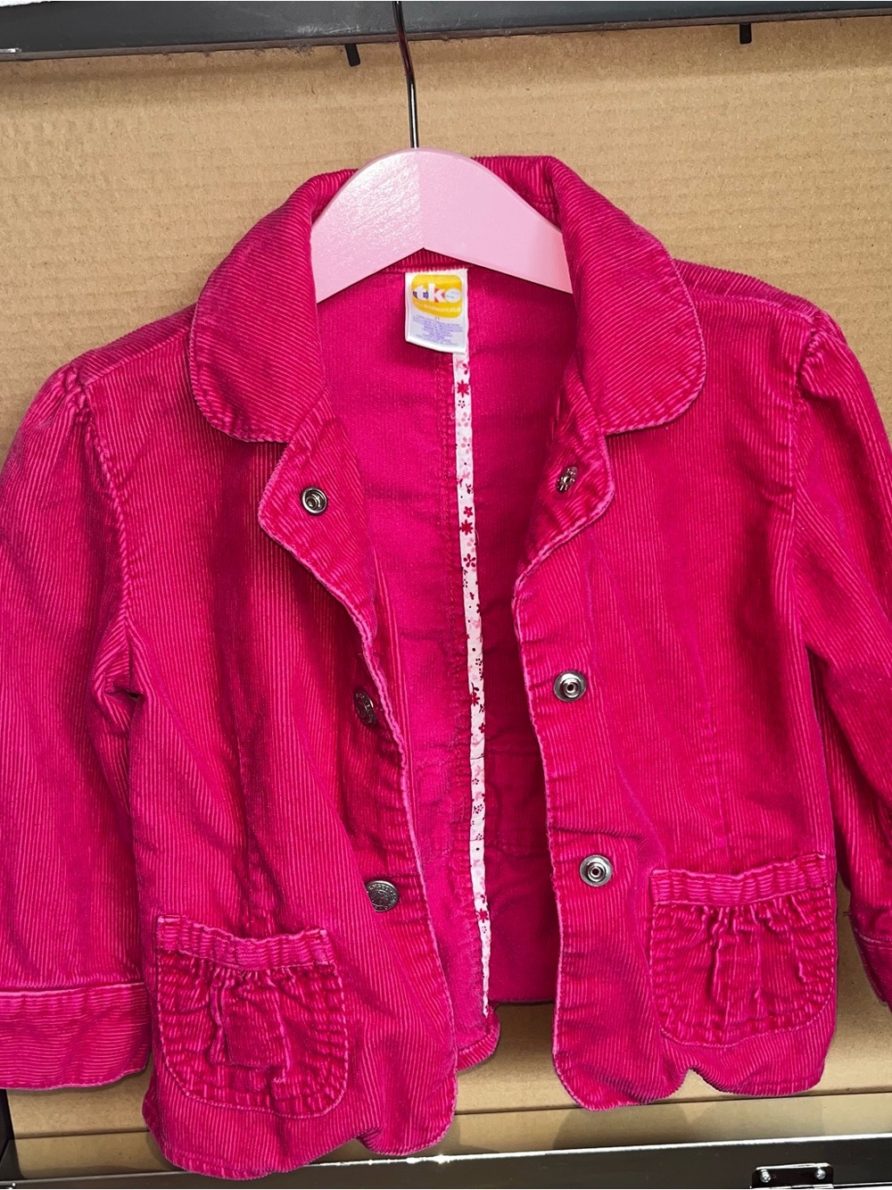 2000s Kids Pink Corduroy Jacket - TKS